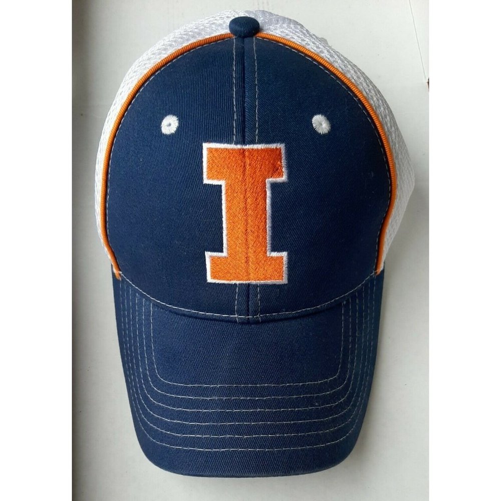 Fighting Illini Base Ball Cap Navy Orange White Mesh Adjustable CapAmerica Golf